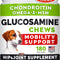 Glucosamine Joint Supplement Treats for Dogs - Advanced Mobility Chews with Omega-3 Fish Oil, Chondroitin & MSM - Hip & Joint Care for Dogs of All Sizes - Chicken Flavor - 180 Soft Chews - Made in USA