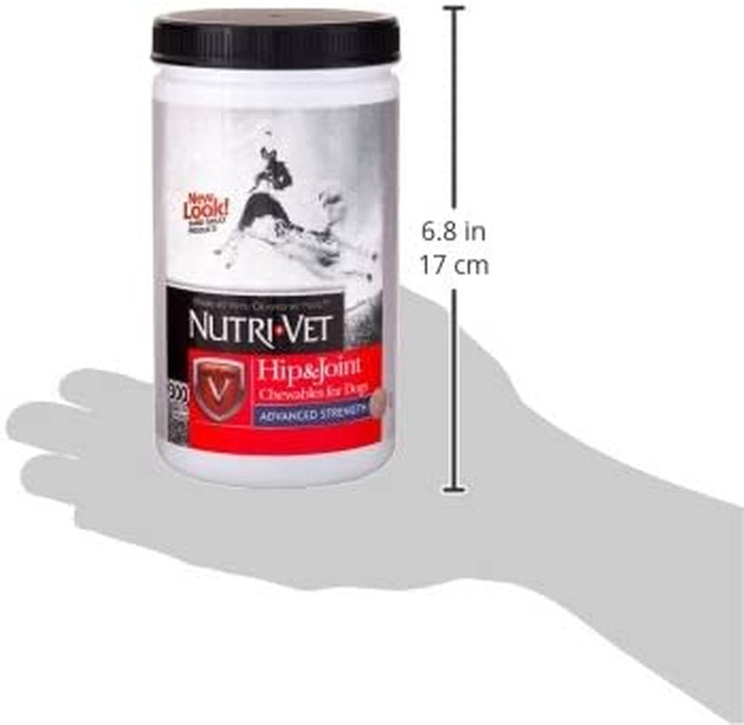 Advanced Strength Hip & Joint Chewable Dog Supplements - Glucosamine, Chondroitin, MSM & Hyaluronic Acid for Joint Health & Mobility - 300 Liver-Flavored Tablets