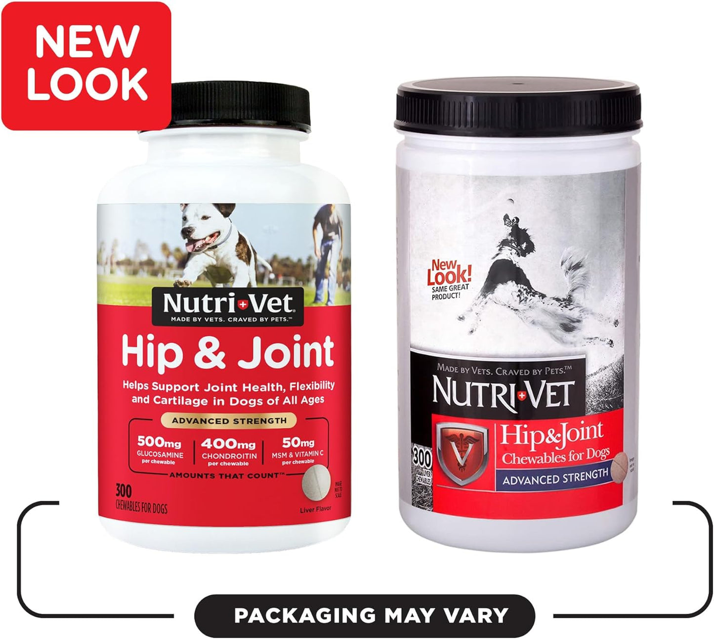Advanced Strength Hip & Joint Chewable Dog Supplements - Glucosamine, Chondroitin, MSM & Hyaluronic Acid for Joint Health & Mobility - 300 Liver-Flavored Tablets