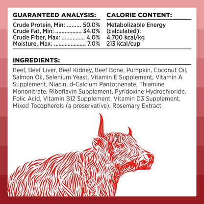 Rawbble Freeze-Dried Dog Food - Beef Recipe, 12 Oz | 98% Meat & Organs, No Fillers | Grain-Free, Gluten-Free Raw Dog Food for Meals, Treats, or Toppers | Made in USA